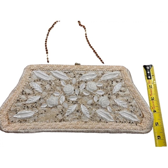 VTG 50s CARON OF HOUSTON TEXAS Hand Crafted Needlepoint Purse 11x5 - Picture 6 of 15